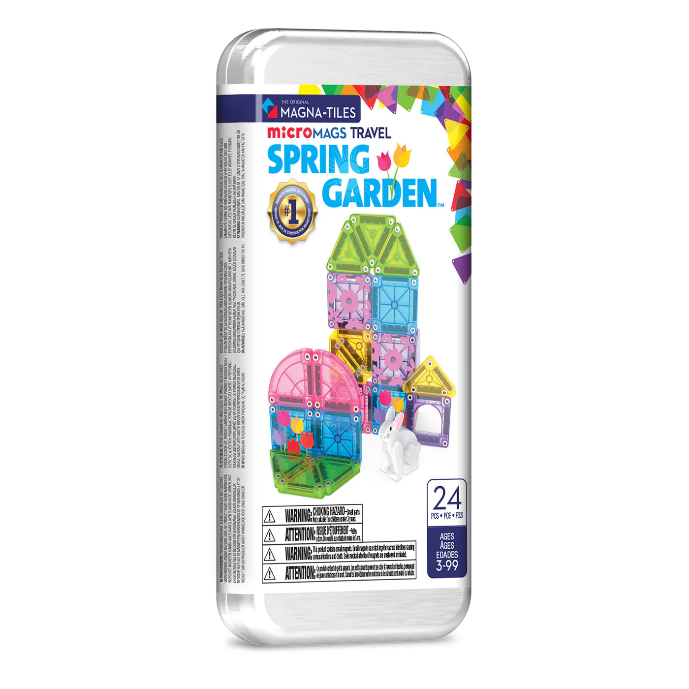 Magna-Tiles | microMAGS Lente set 24-delig – magnetische bouwset met konijn