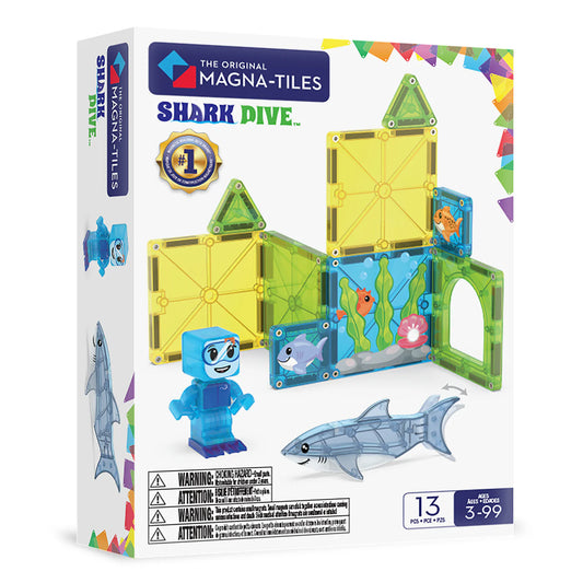Magna-Tiles | Shark Dive – 13 Delige Magnetische Bouwset met Haaienthema