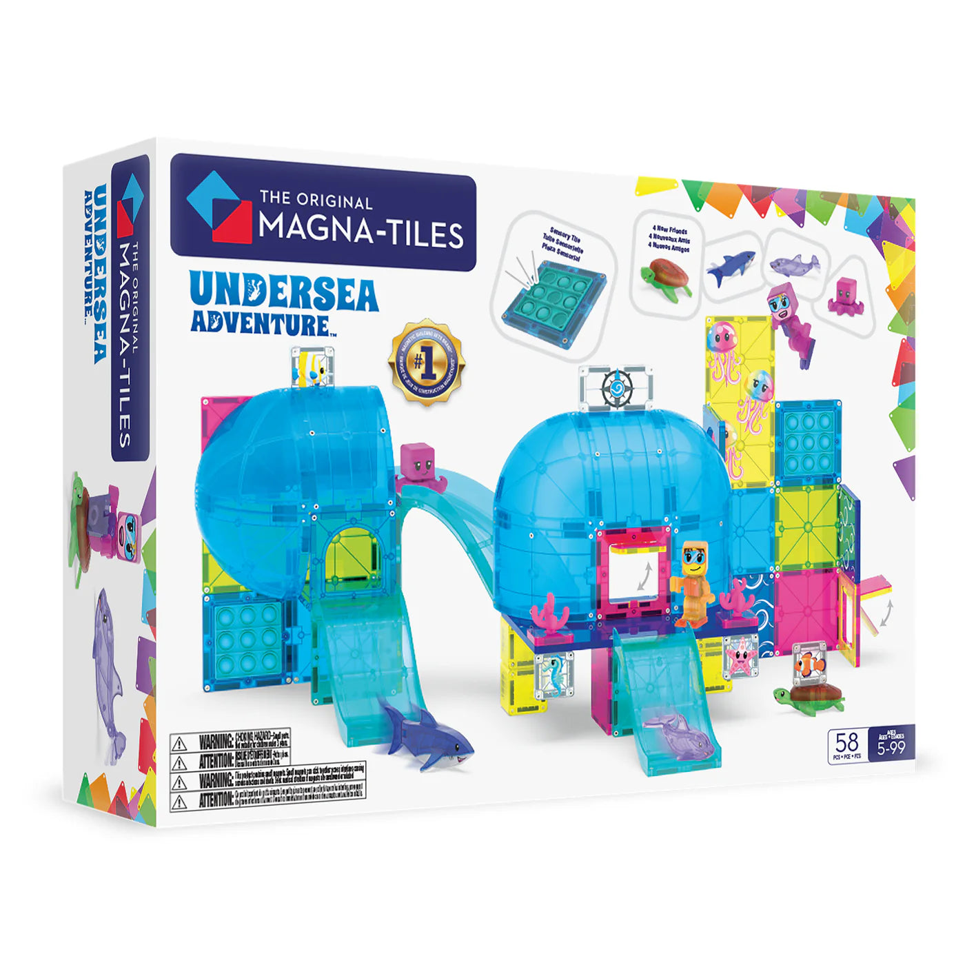 Magna-Tiles | Undersea Adventure – 58 Delige Magnetische Bouwset met Oceaanthema