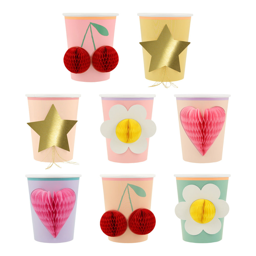 Meri Meri | Happy Icons bekers (8 stuks)