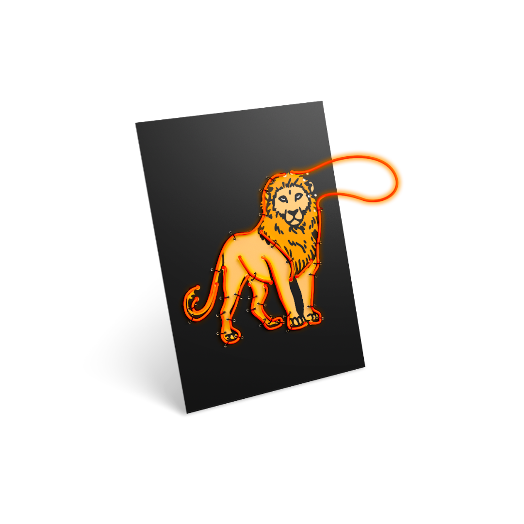 Kidywolf | Kidyneon lichtgevende wanddecoratie - dieren