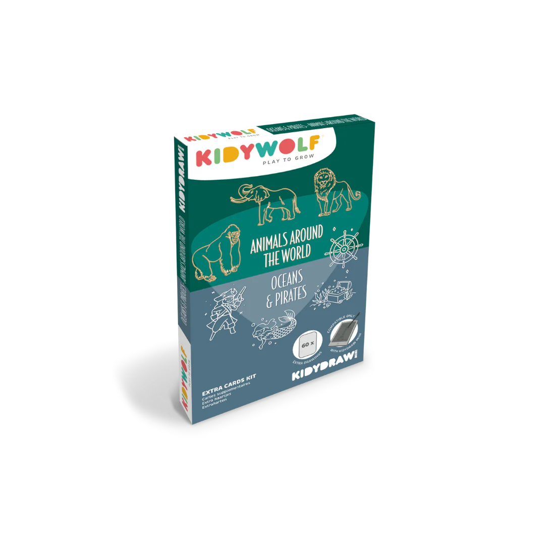 Kidywolf | KIDYDRAW-MINI Refill – Dieren, Oceanen & Piraten Tekenkaarten