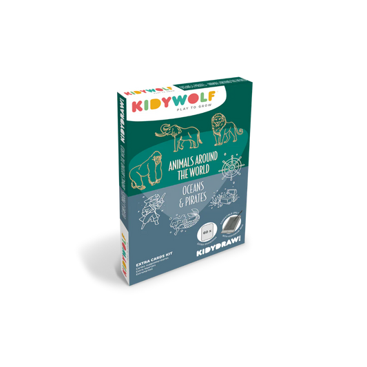 Kidywolf | KIDYDRAW-MINI Refill – Dieren, Oceanen & Piraten Tekenkaarten