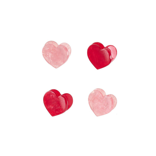 Rockahula | Haarclips meisjes hart – mini haarclips set roze rood
