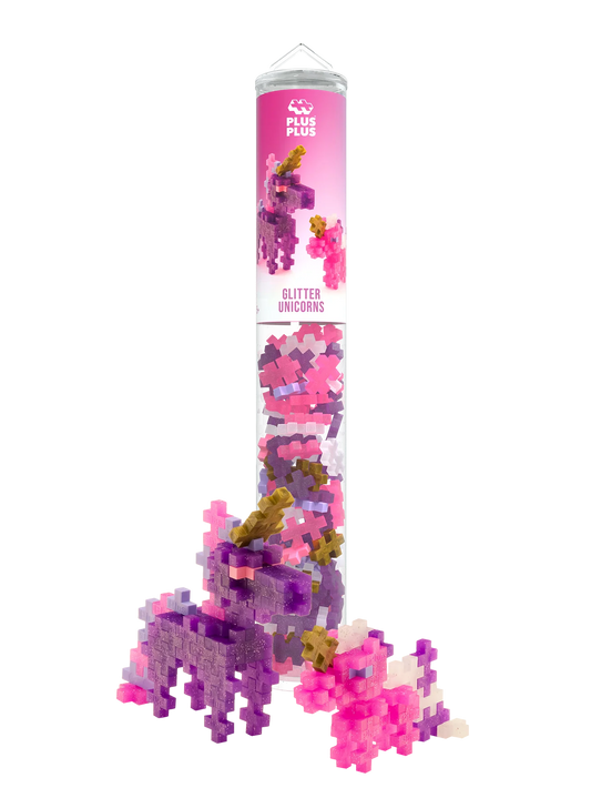 Plus-Plus | Glitter Unicorns Tube – Unicorn Bouwspeelgoed met Glittereffect