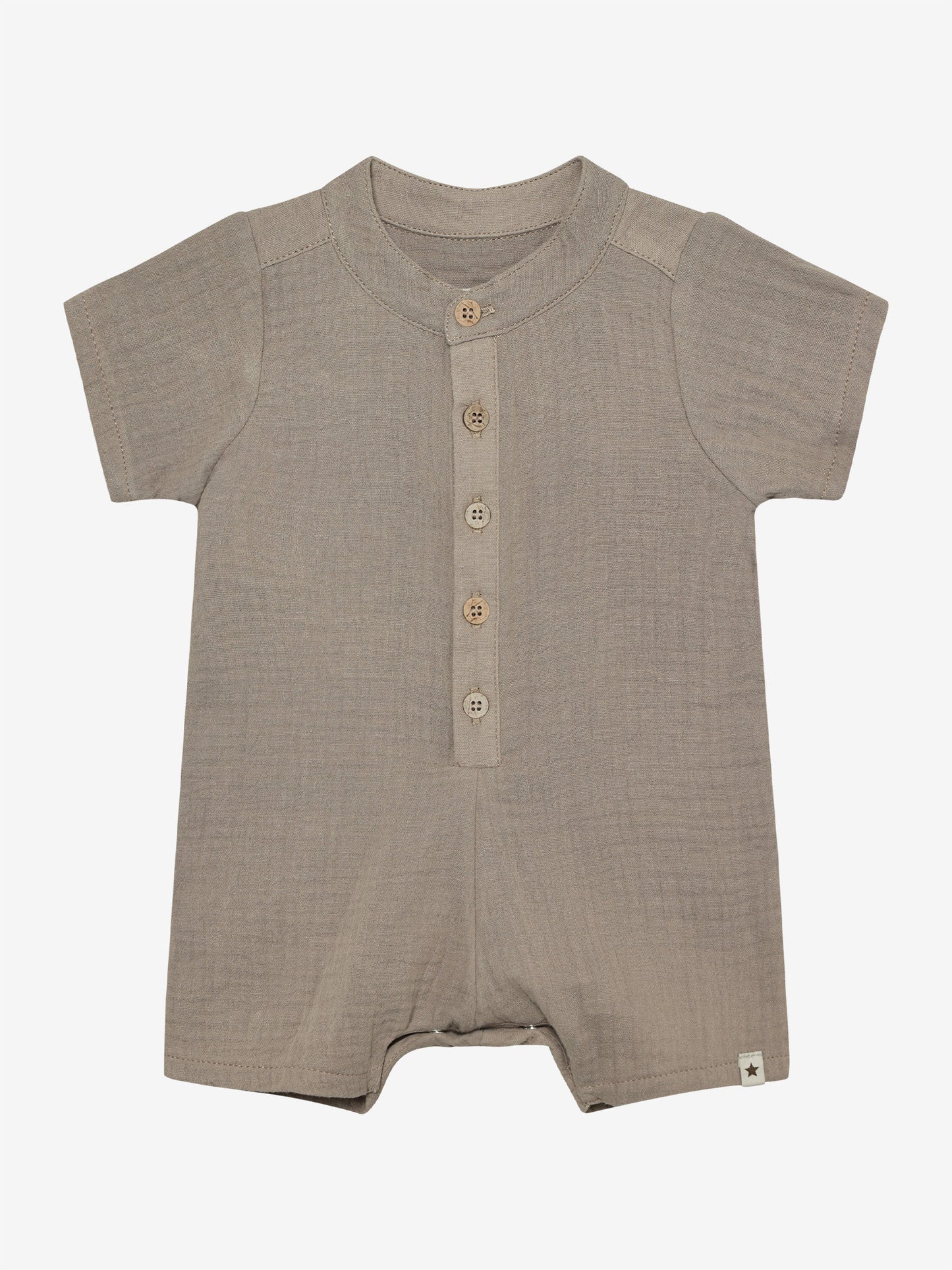 Huttelihut | Playsuit SS Muslin Moon Rock beige