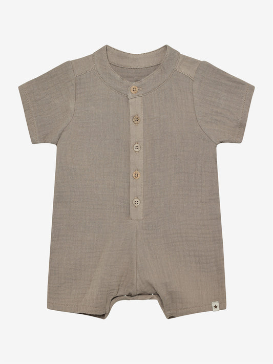Huttelihut | Playsuit SS Muslin Moon Rock beige
