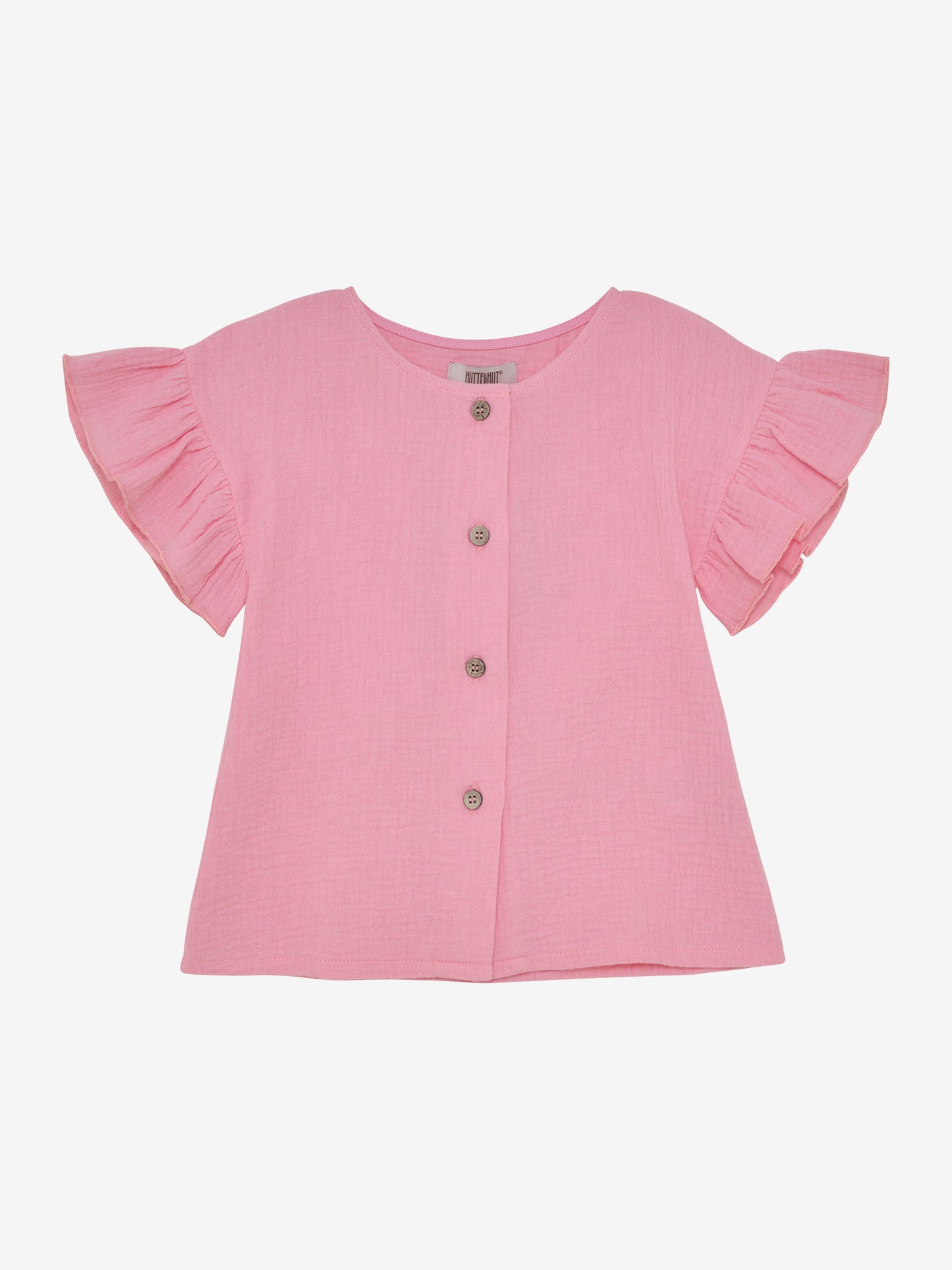 Huttelihut | Blouse SS Muslin Plumeria roze