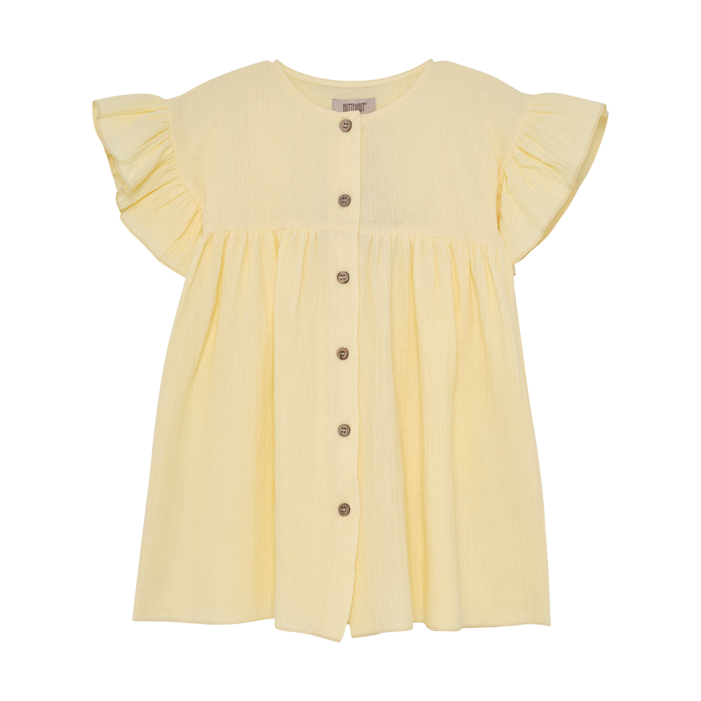 Huttelihut | Dress SS Muslin Double Cream geel