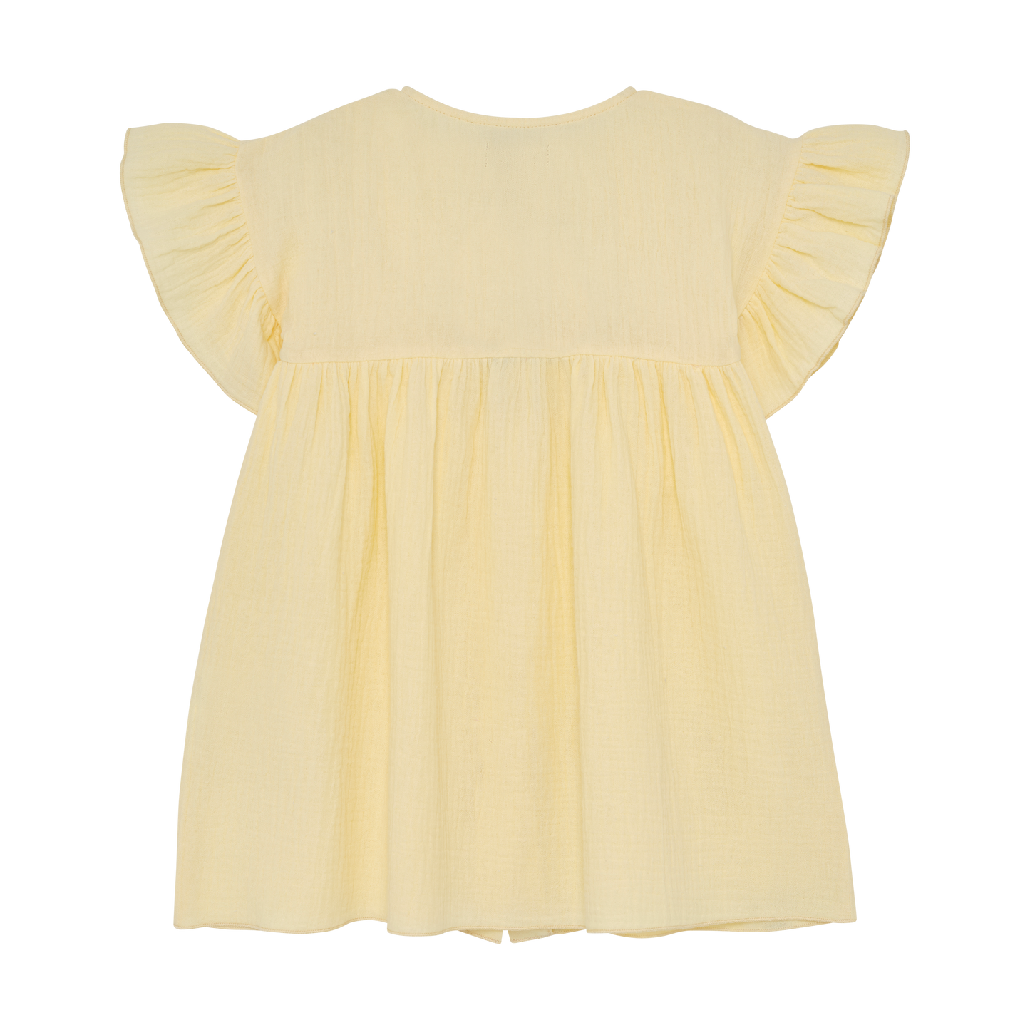 Huttelihut | Dress SS Muslin Double Cream geel