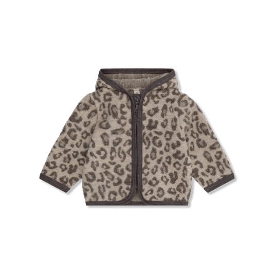 Huttelihut | Jacket Wool Fleece Jacquard Camel Melange