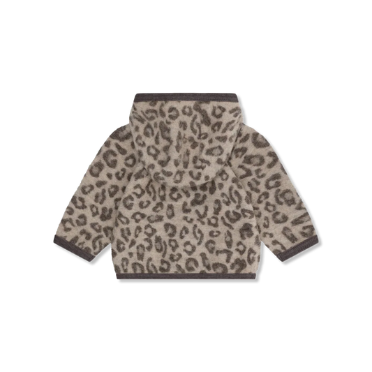 Huttelihut | Jacket Wool Fleece Jacquard Camel Melange