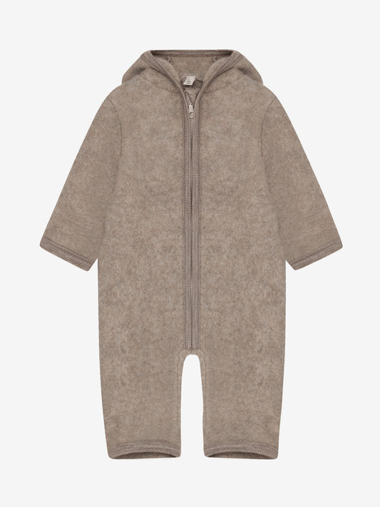 Huttelihut | Pram Suit Ears Wool Fleece Savannah Melange