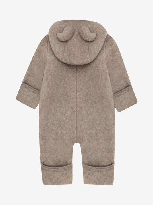 Huttelihut | Pram Suit Ears Wool Fleece Savannah Melange