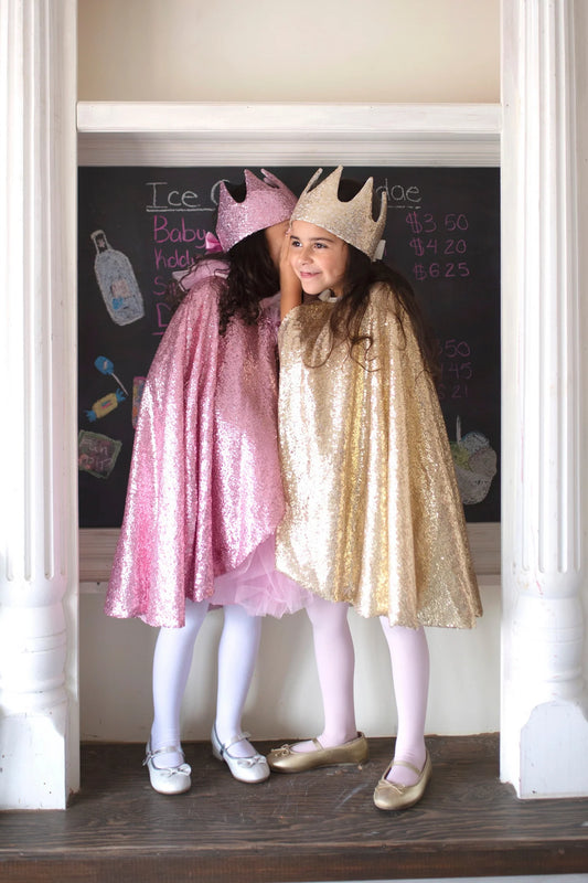 Great Pretenders | Roze Pailletten Cape – Sprankelende Verkleedcape voor Kinderen