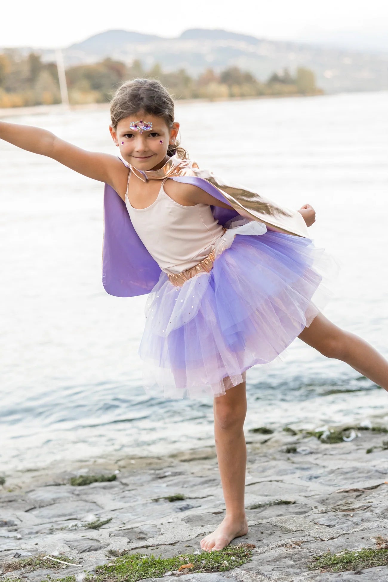 Great Pretenders | Superhelden Set Tutu, Cape & Masker – Roségoud & Lila