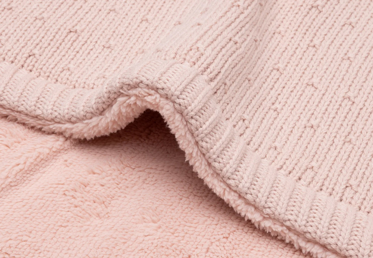 Jollein | Sprinkle Knit Fluffy wiegdeken - Silk Rose 75x100 cm