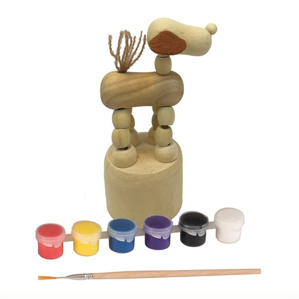 Egmont Toys | houten push- up hond om te verven