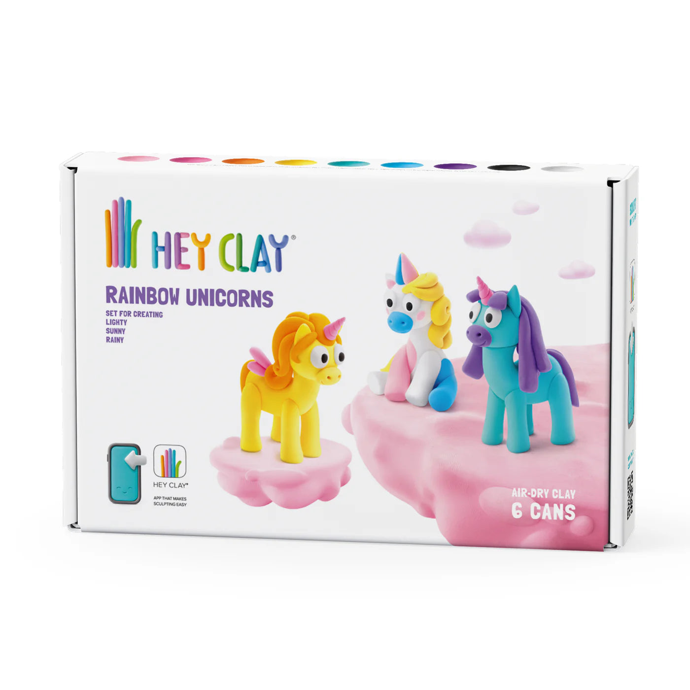 Hey Clay | Rainbow Unicorns Klei Set – Light, Sunny & Rainy