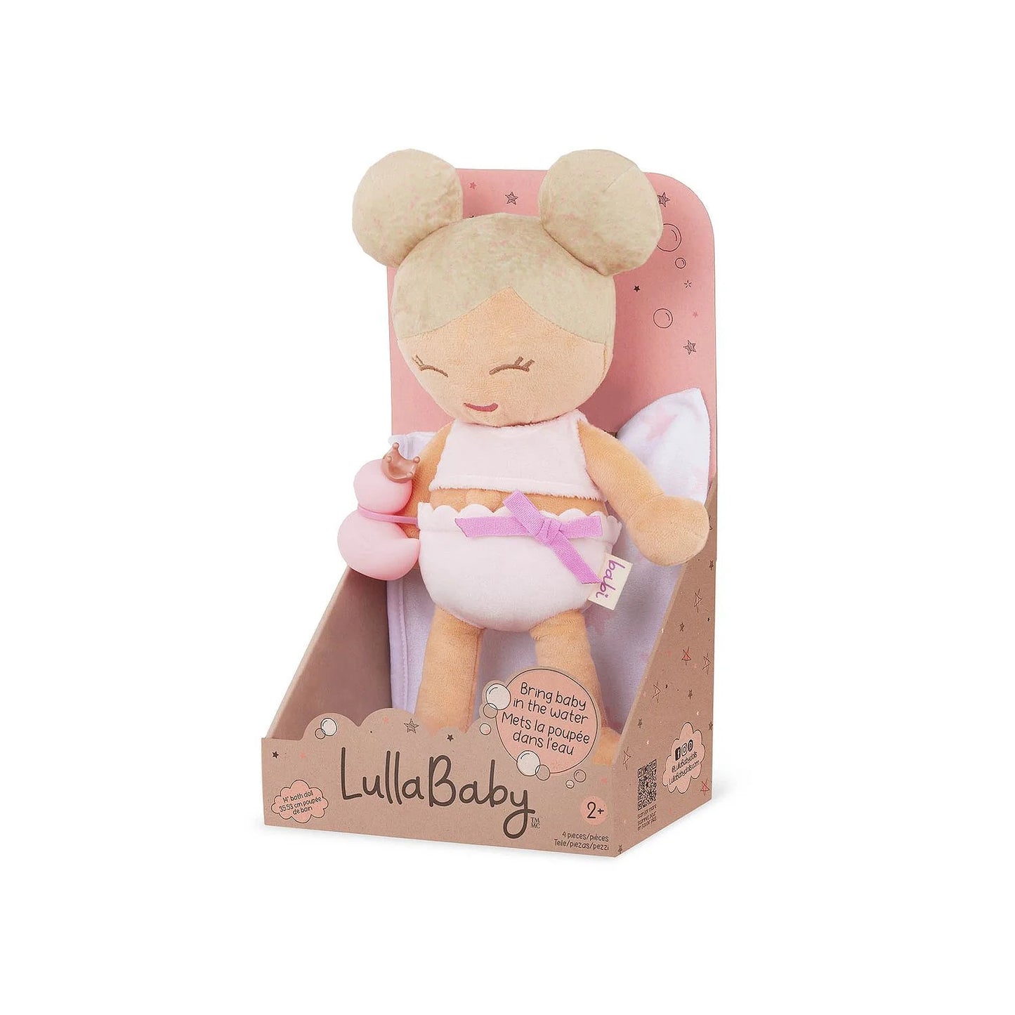 LullaBaby | Plush Girl Bath Doll & Accessory – Zachte Badpop met Badeendje