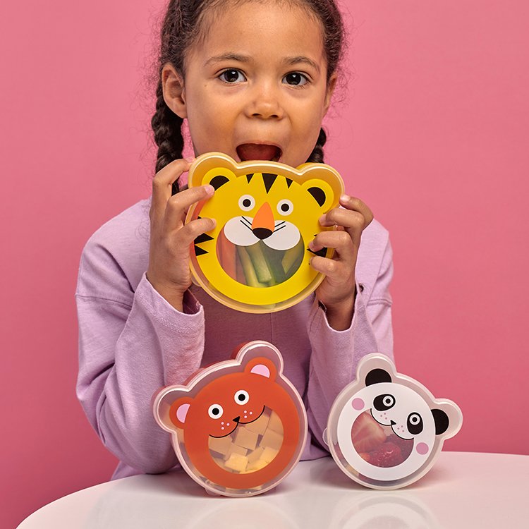 Kikkerland | Kidoki On the Go Snack Boxes – Set van 3