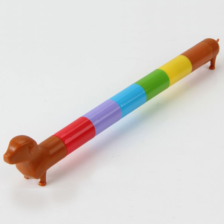 Kikkerland | Rainbow Dachshund Markers – 6 stapelbare stiften