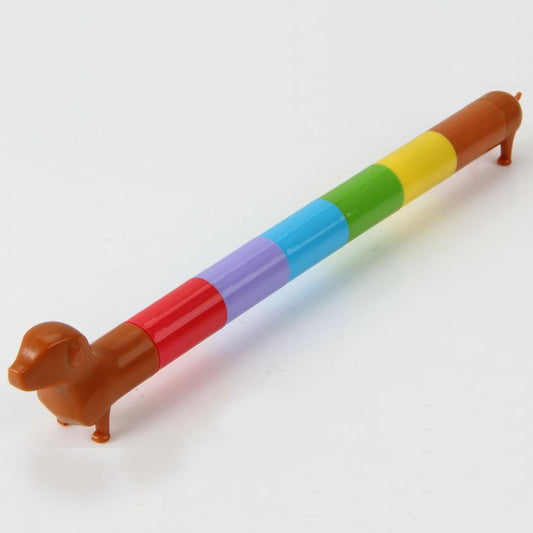Kikkerland | Rainbow Dachshund Markers – 6 stapelbare stiften