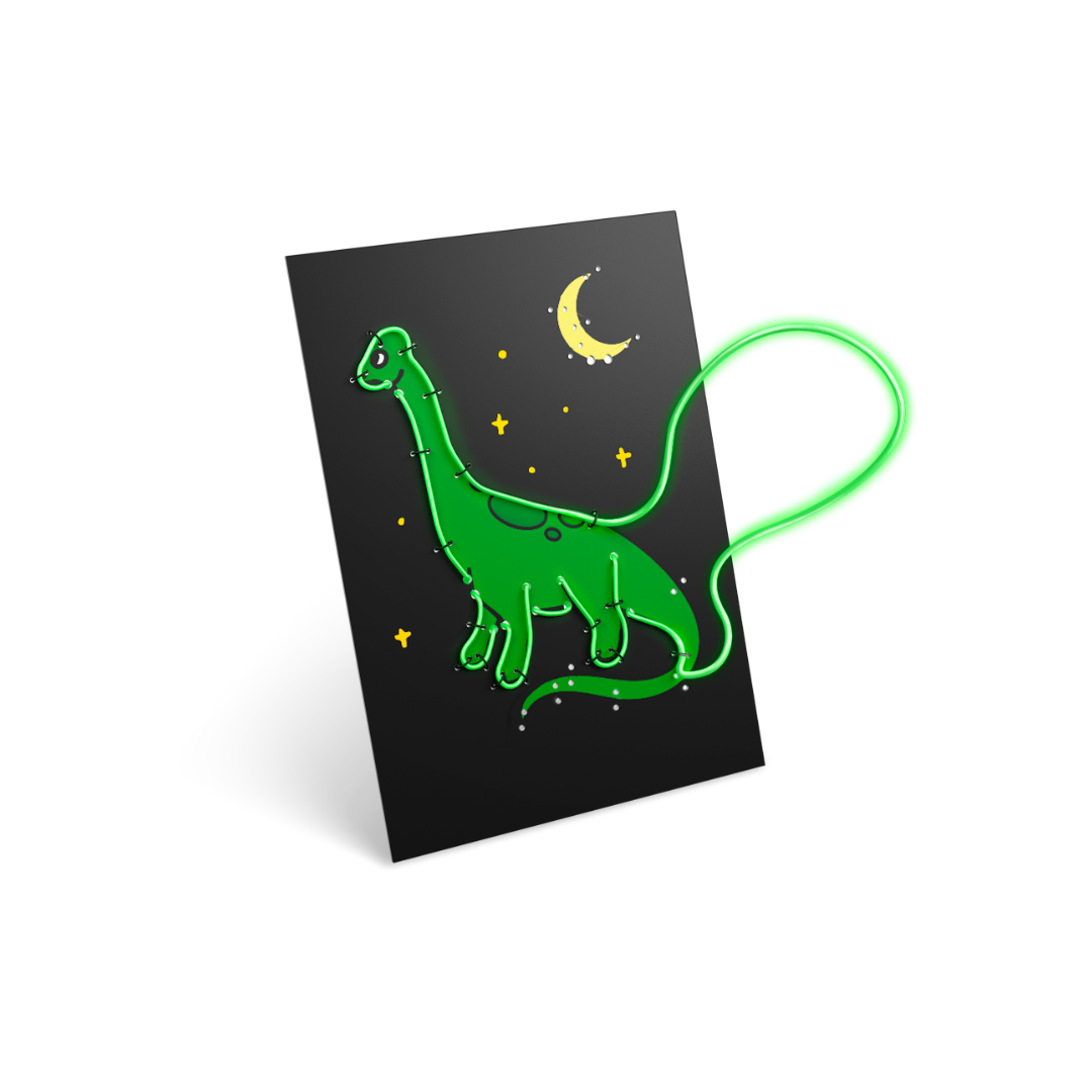 Kidywolf | Kidyneon lichtgevende wanddecoratie - dino