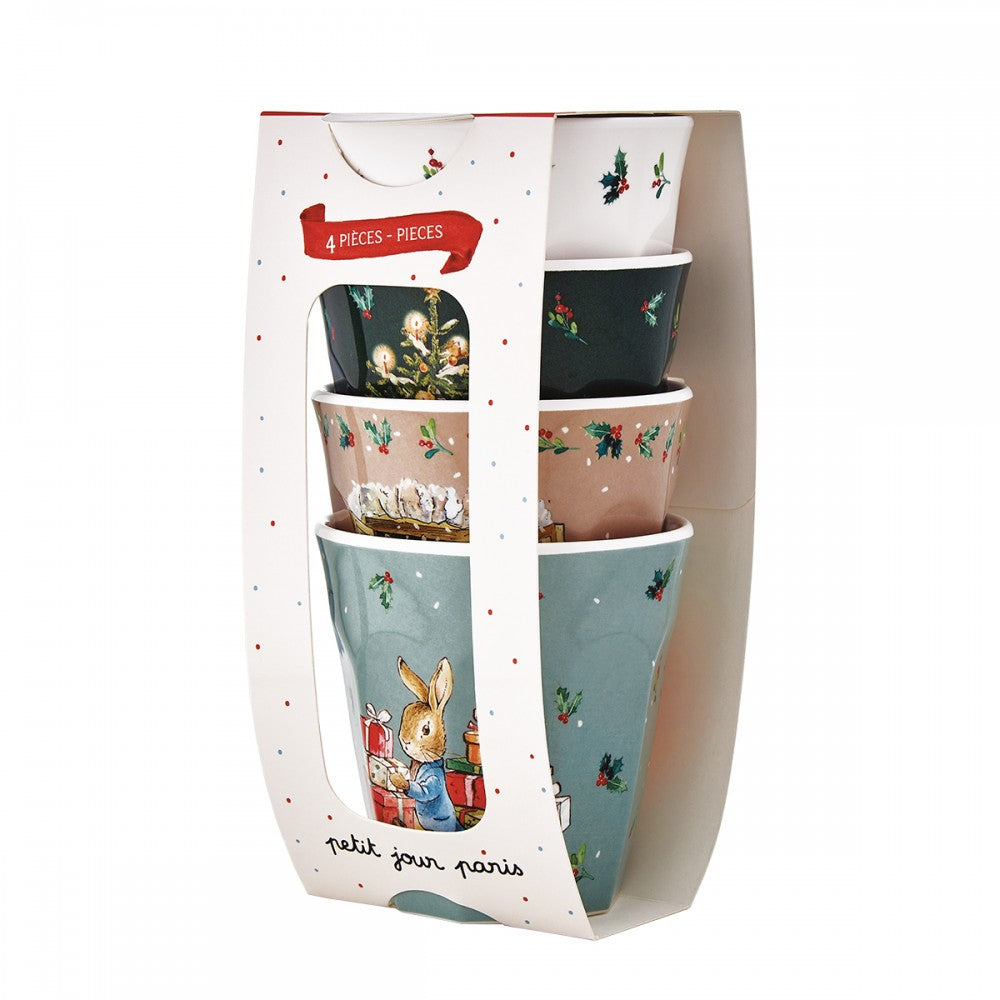 Peter Rabbit | Kerstbekers set Kerst 4-delig | Petit Jour Paris