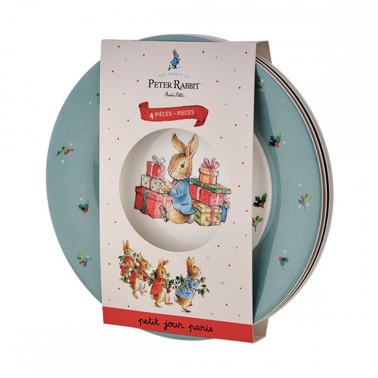 Peter Rabbit | Kerstbordjes set Kerst 4-delig | Petit Jour Paris