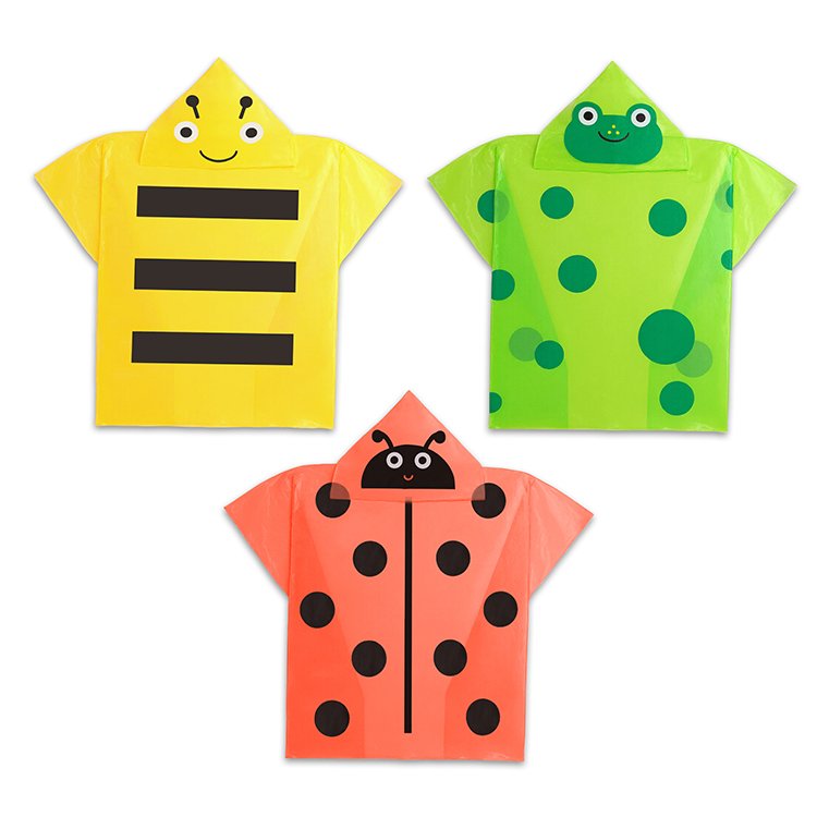 Kikkerland | Kidoki Garden Friends regenponcho voor kinderen