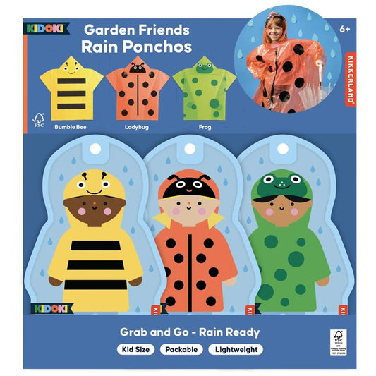 Kikkerland | Kidoki Garden Friends regenponcho voor kinderen