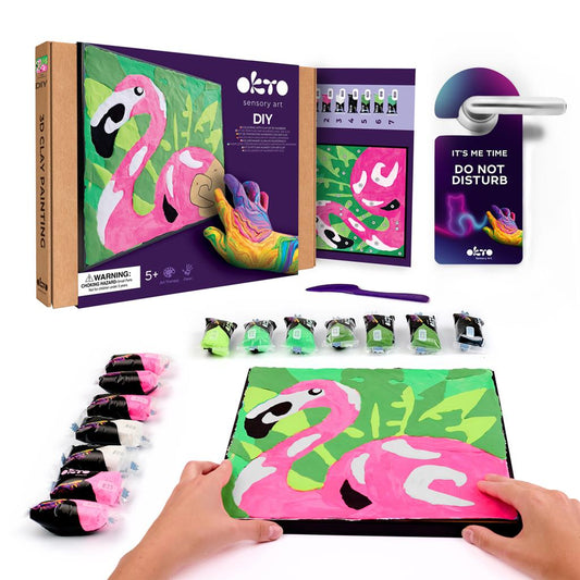 OKTO | Sensory Art Kleuren op Nummers - Pink Flamingo 29 x 29 cm - 9647022