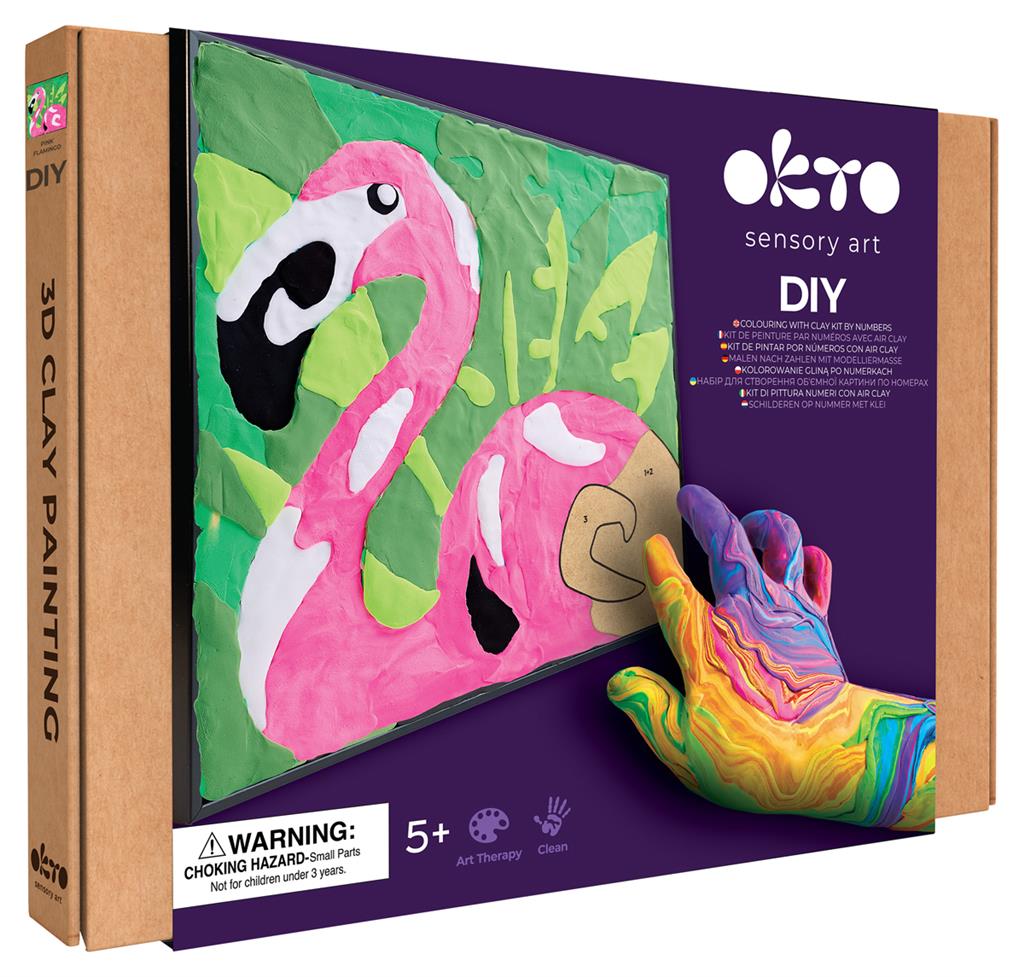 OKTO | Sensory Art Kleuren op Nummers - Pink Flamingo 29 x 29 cm - 9647022