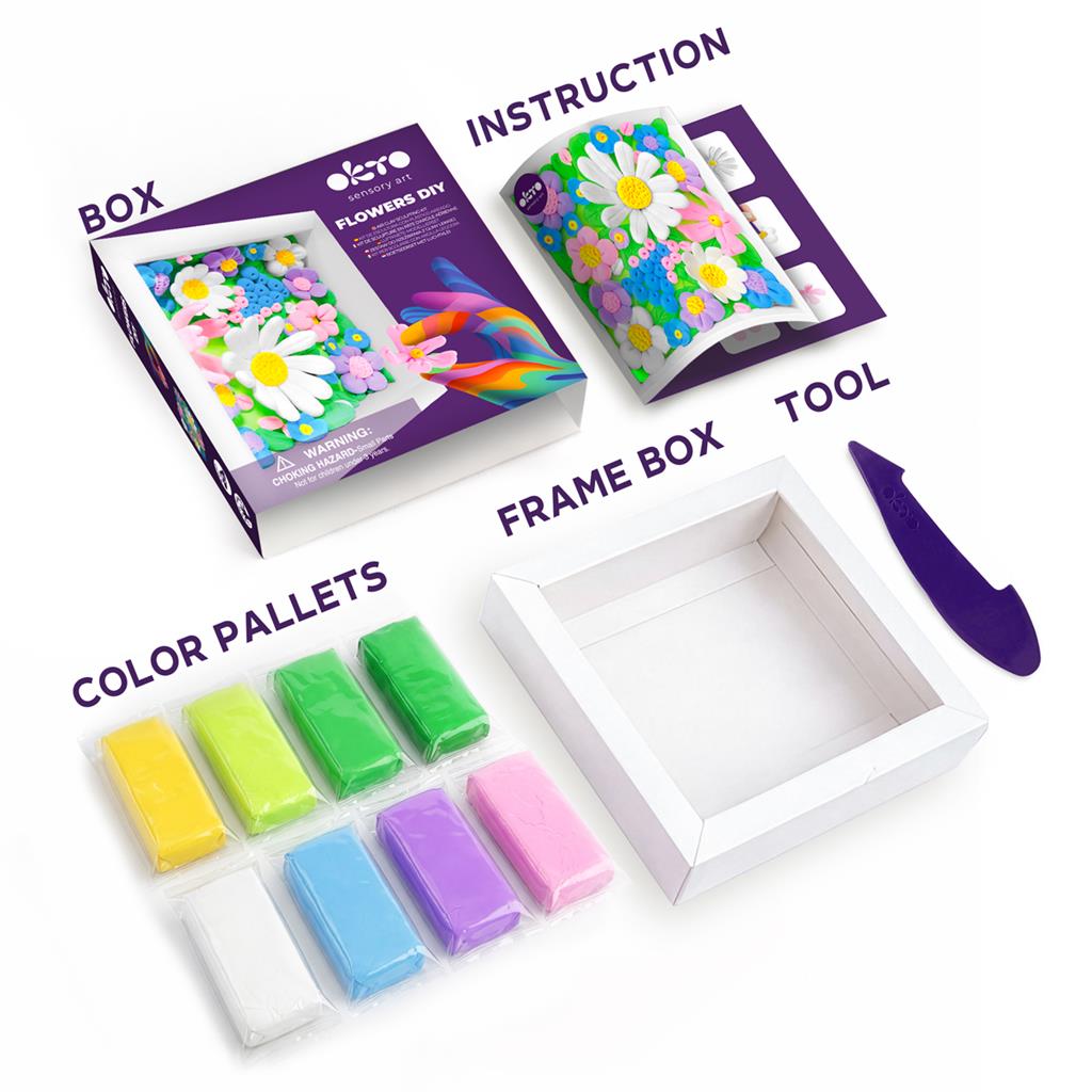 OKTO | Sensory Art Creative Kit - Bloemenveld 15 x 15 cm - 9647073