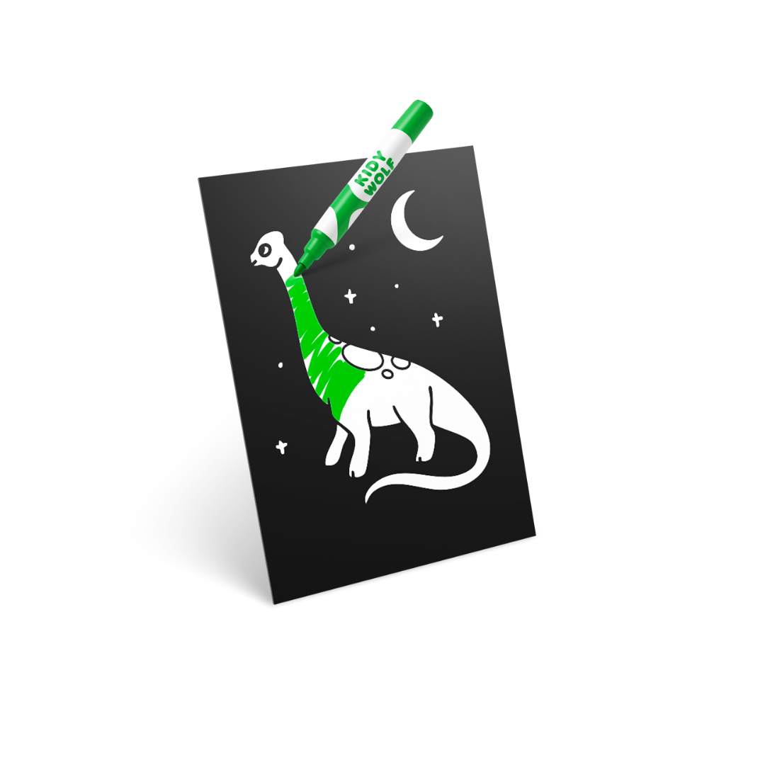 Kidywolf | Kidyneon lichtgevende wanddecoratie - dino