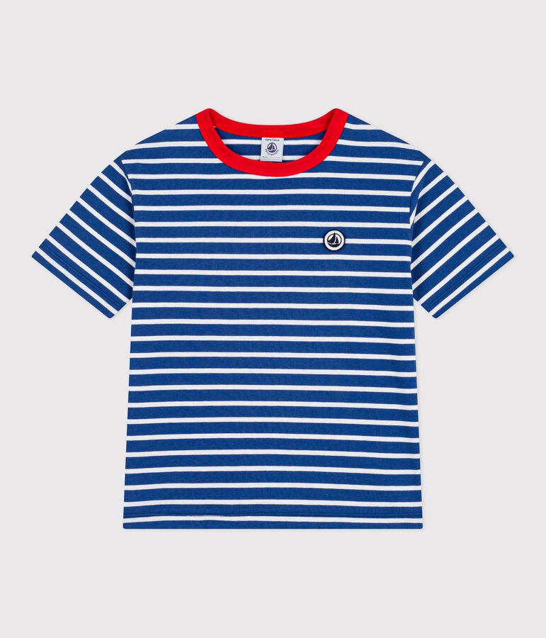 Petit Bateau | T-shirt streep blauw, wit, rood