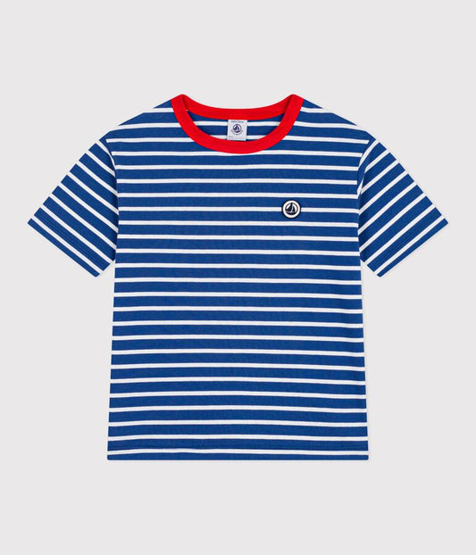 Petit Bateau | T-shirt streep blauw, wit, rood