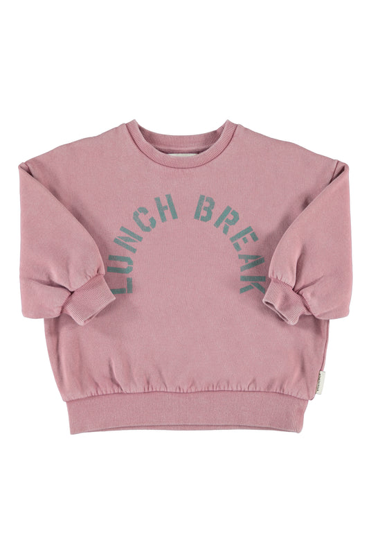 Piupiuchick | Oversized sweater roze met Lunch Break-print