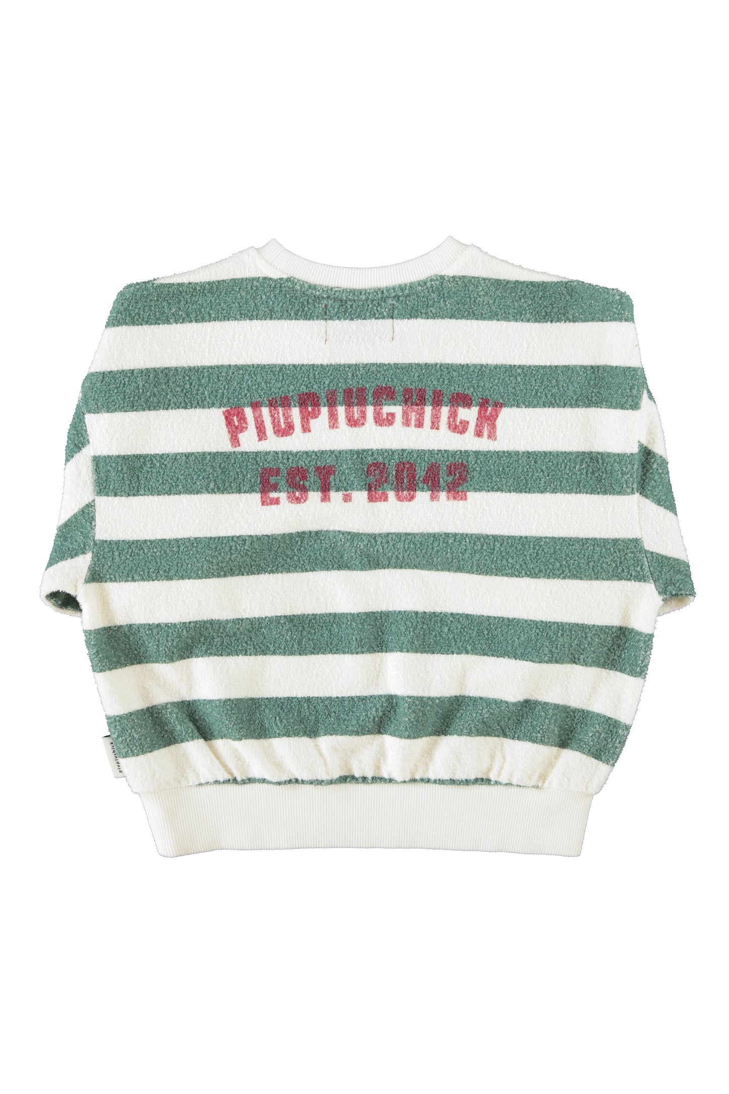 Piupiuchick | Sweater ecru-groen gestreept met logo