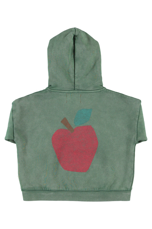 Piupiuchick | Hoodie groen met appelprint