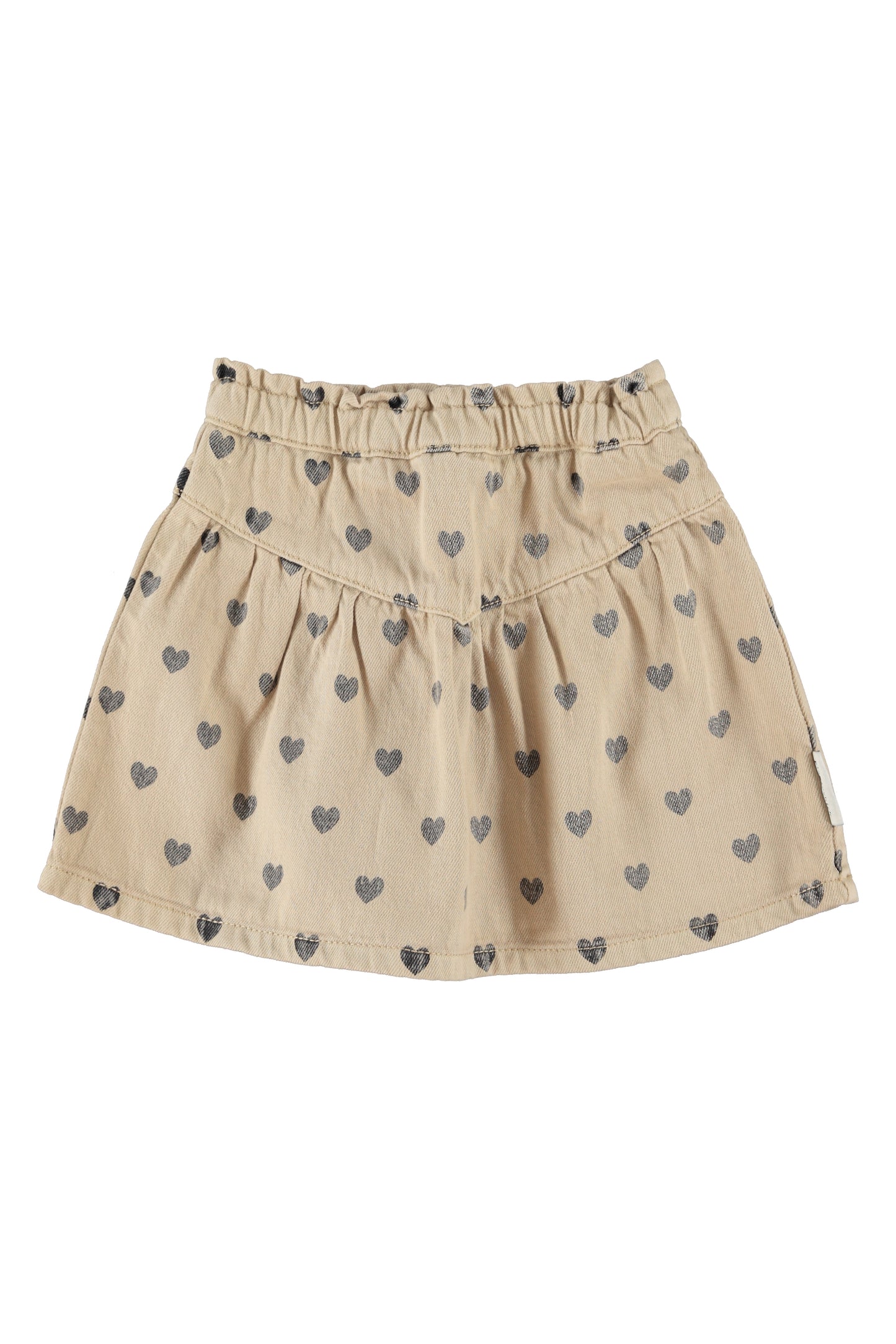 Piupiuchick | Korte rok beige met zwarte hartjes