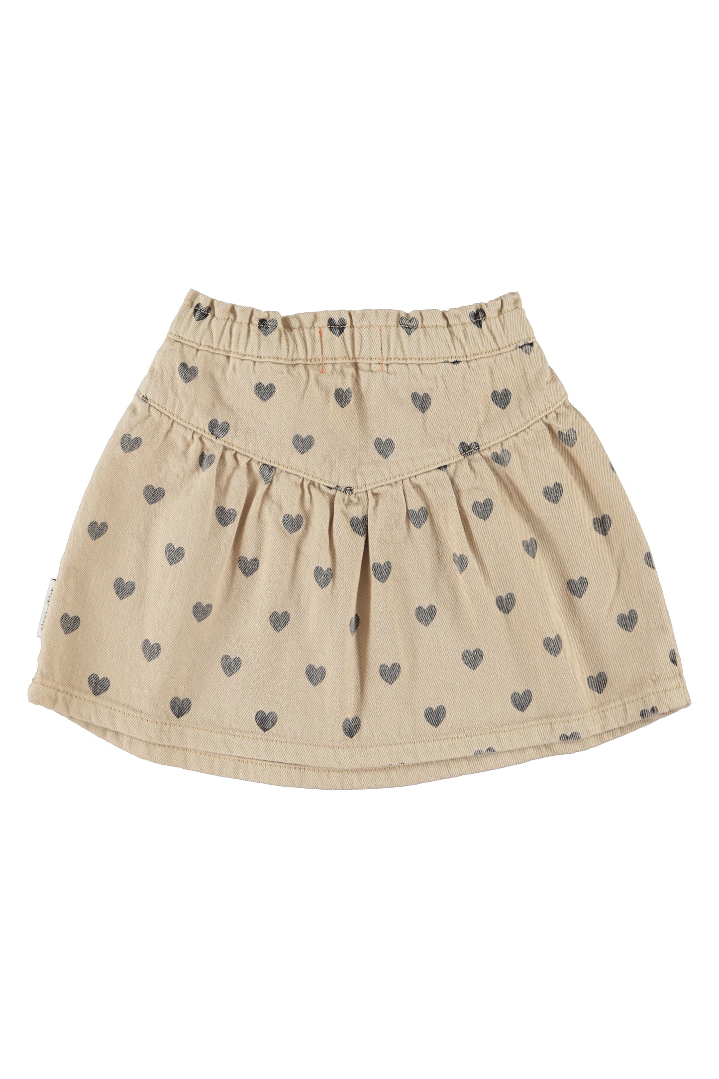 Piupiuchick | Korte rok beige met zwarte hartjes