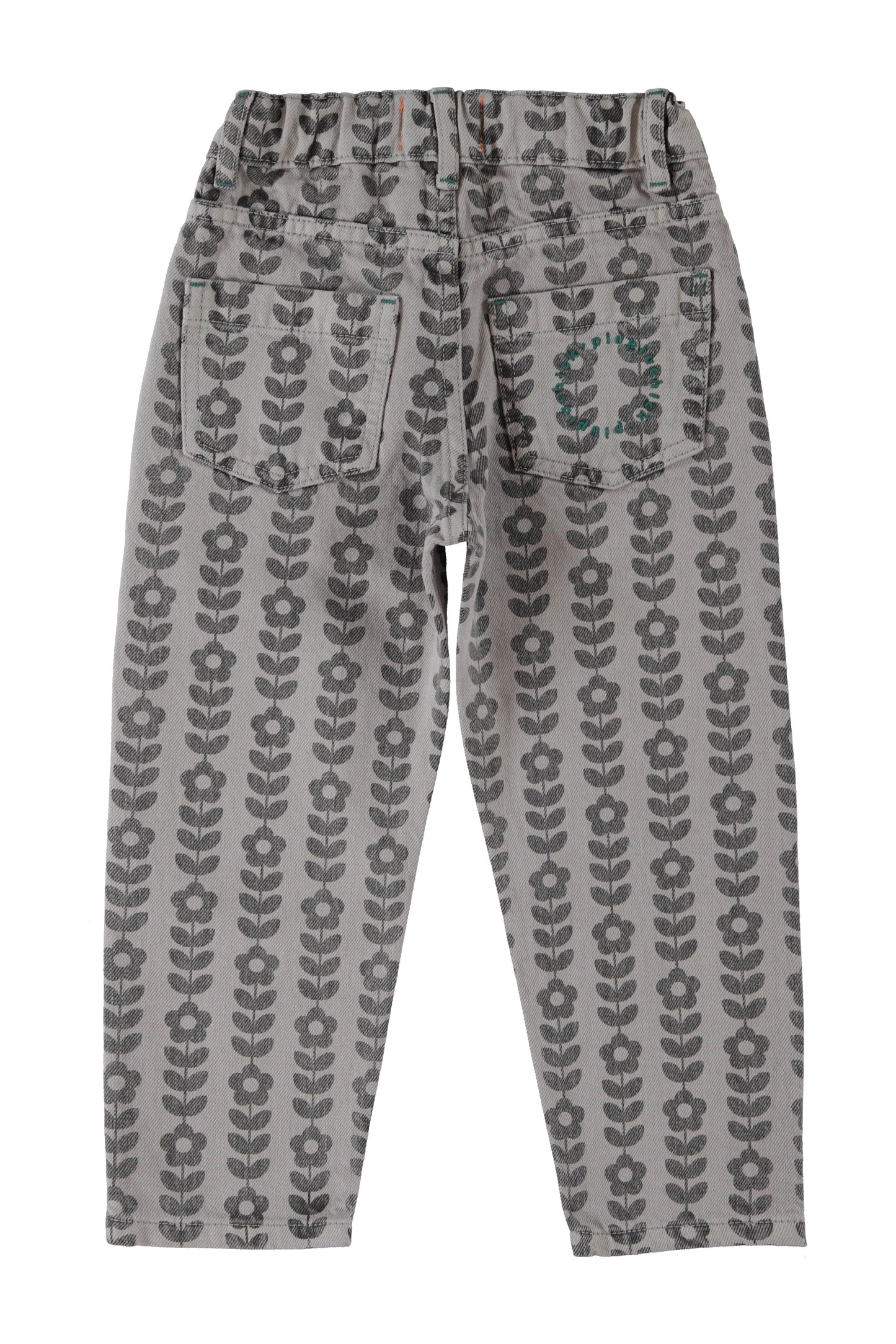 Piupiuchick | Mom fit broek grijs met zwarte bloemen