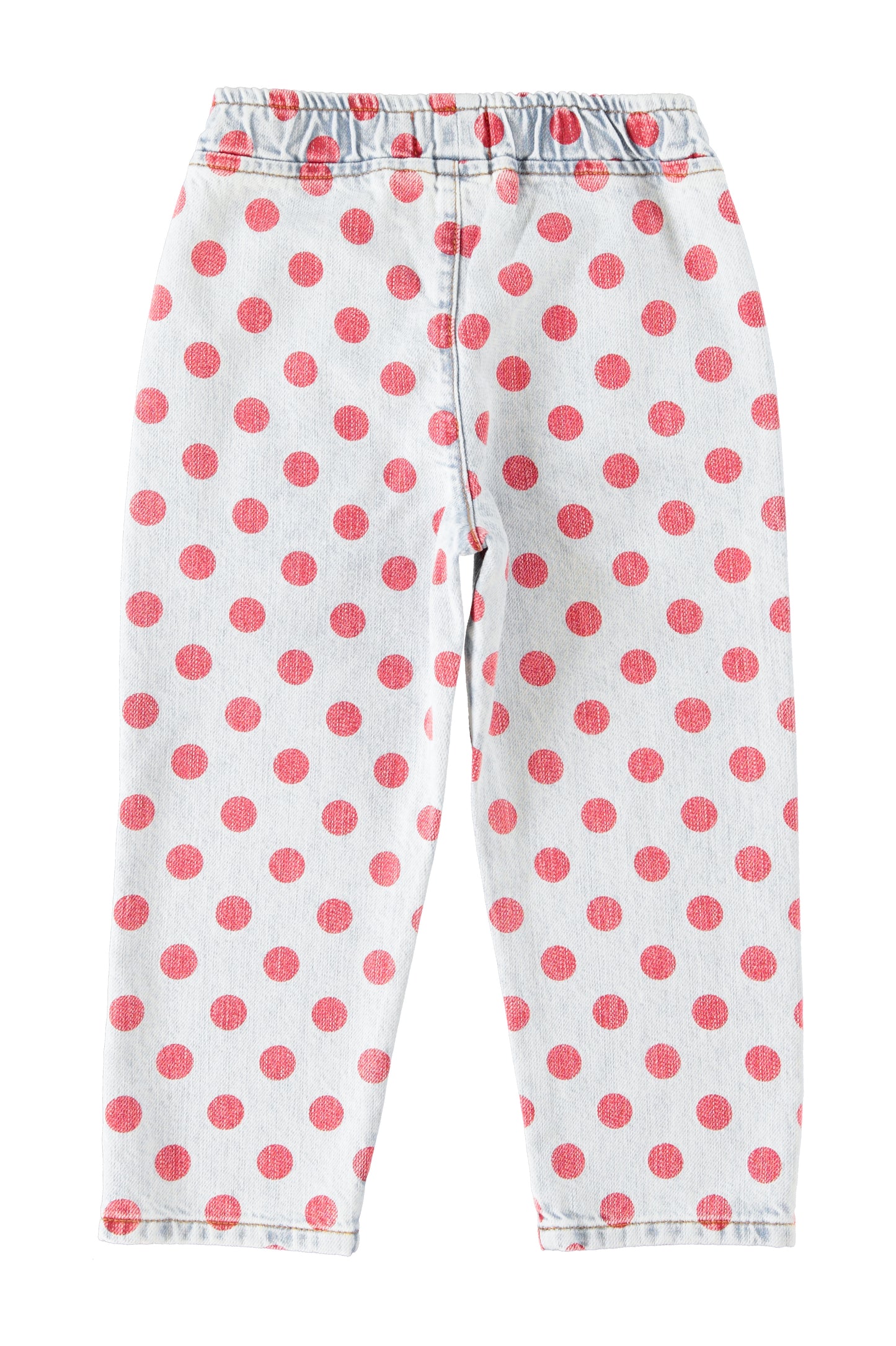 Piupiuchick | Denim broek lichtblauw met rode stippen