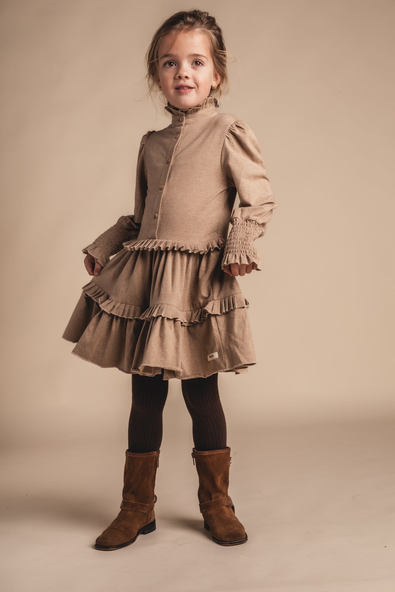Baje | Moule jurk - Taupe light