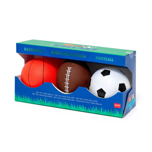 Legami | Mini Balls Set – basketbal, voetbal & American football