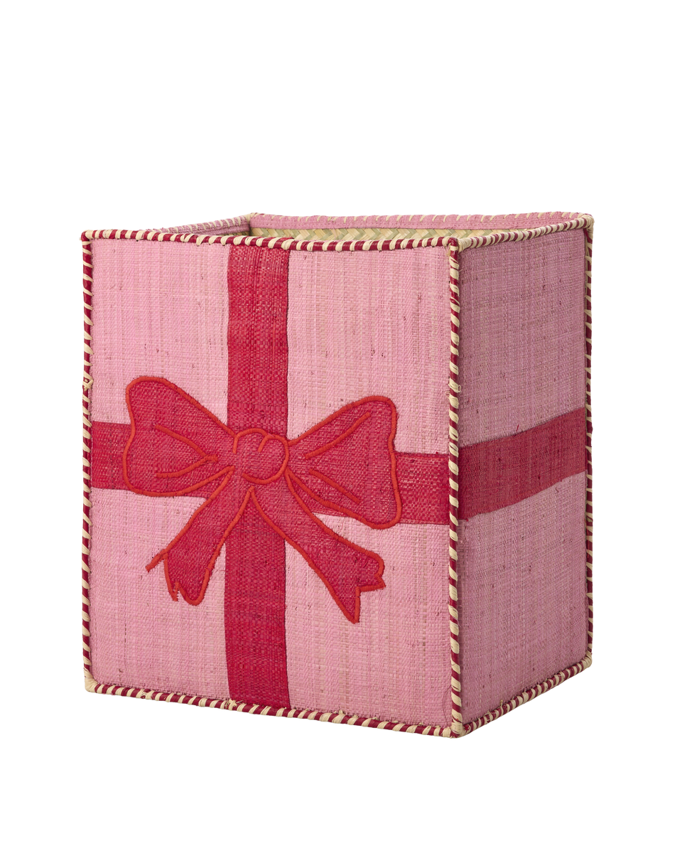 RICE | raffia kerstmanden Gingerbread & Giftbox set van 2