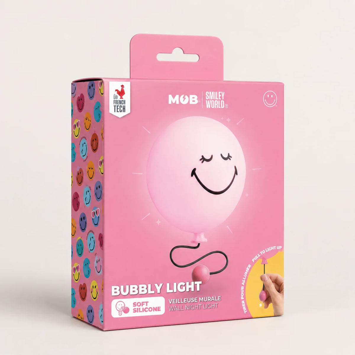MOB | Bubbly Light Smiley World Roze - smiley lamp
