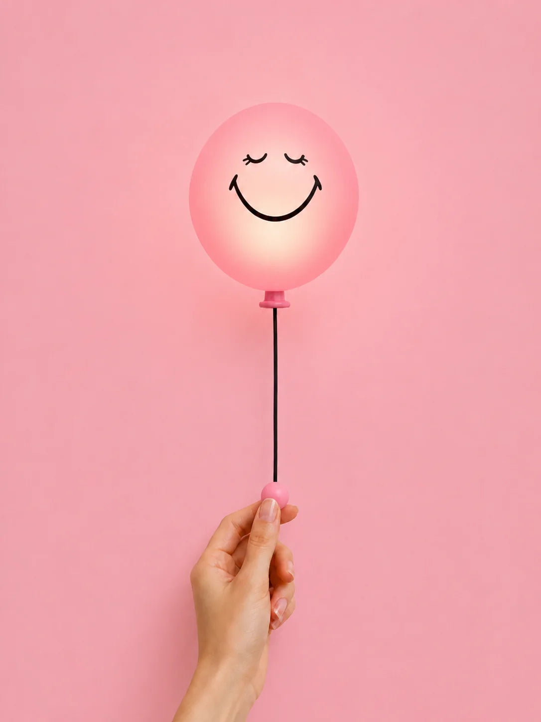 MOB | Bubbly Light Smiley World Roze - smiley lamp